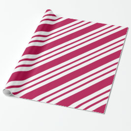 Retro Rood Gestreept Kerst Snoep Verpakking Papier