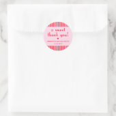 Retro Rood & Roze Bachelorette Dank u gunst Ronde Sticker (Tas)
