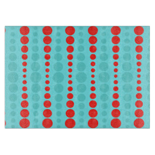 Retro Rood & Turquoise Stippen Snijplank