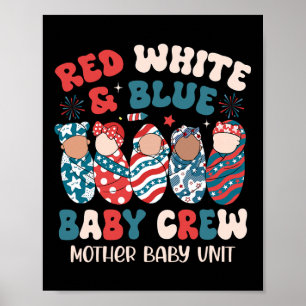 Retro rood wit blauw poster
