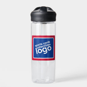 Retro Rood Wit Blauw Sportkaarten Logo Waterfles