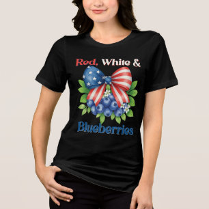 Retro Rood, Wit en Blauwe Bessen Patriot Amerikaan Tri-Blend Shirt