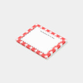 Retro Rood Wit Plaid Controleert Aangepaste Post I Post-it® Notes (Schuin)