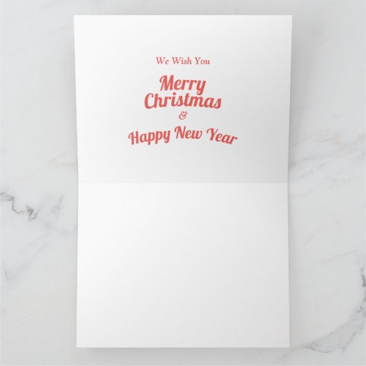 Retro Rood Wit vrolijk alles Prettig Kerstfeest  Kaart (Binnen)