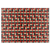Retro rood zwart beige polka dot sixties patroon snijplank (Voorkant)
