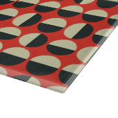 Retro rood zwart beige polka dot sixties patroon snijplank (Hoek)