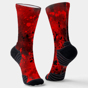 Retro Rood & Zwarte Verf Splatter Sokken