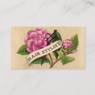 retro-roos orchidee haarstylist visitekaartje