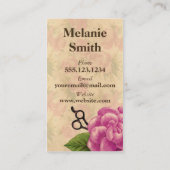 retro-roos orchidee haarstylist visitekaartje (Achterkant)