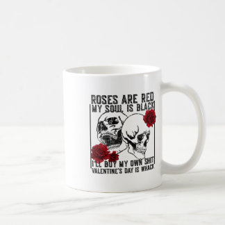 Retro Roos zijn rood Mijn ziel is zwart skelet Koffiemok