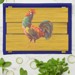 Retro Rooster Crate Art Keukenhanddoek