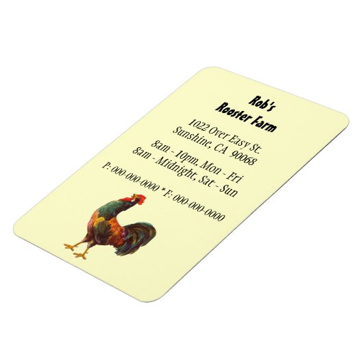 Retro Rooster Custom Adverteren Magnet Magneet (Linkerzijde)