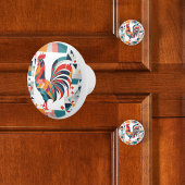 Retro Rooster Keramische Knop
