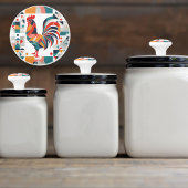 Retro Rooster Keramische Knop