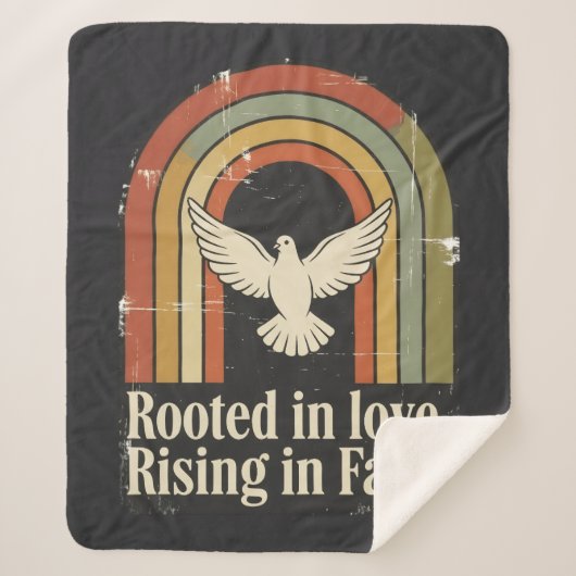 Retro rooted and rising faith design sherpa deken (Voorkant)