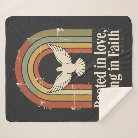 Retro rooted and rising faith design sherpa deken (Voorkant (horizontaal))