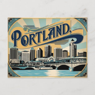 Retro Rose City Vintage Portland Charme Briefkaart
