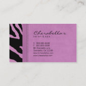 Rétro rose de zèbre de carte de visite de spa de (Dos)