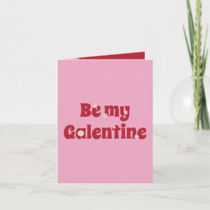 Rétro Rose et Rouge Carte de vœux "Sois ma Galenti