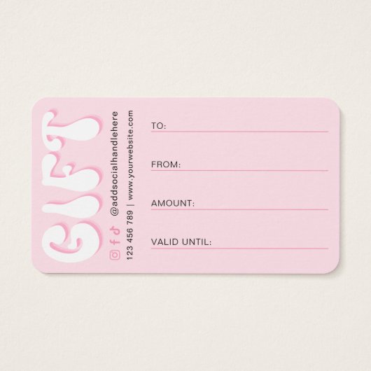 Retro Rose moderne Beauté Bar Lash Salon Carte cad (Dos)