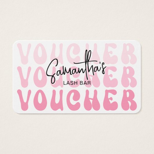 Retro Rose moderne Beauté Bar Lash Salon Carte cad (Devant)