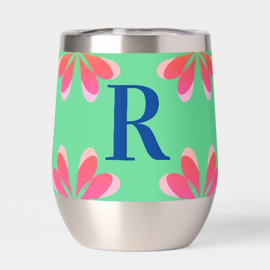 Rétro rose vert monogramme (Arrière)
