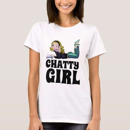 RETRO ROTARY TÉLÉPHONE CHATTY T-SHIRTS FILLES (Devant)