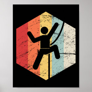 Retro Rotsklimmen Poster