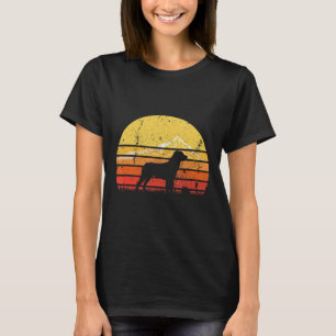 retro Rottweiler Dog Silhouette Sunset Dis T-shirt
