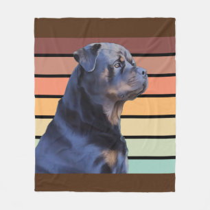 Retro Rottweiler Fleece Deken