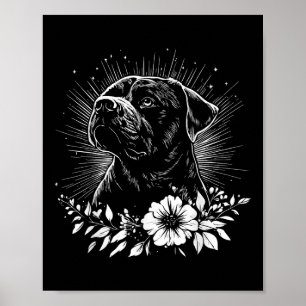 Retro Rottweiler Hondenliefhebber Tattoo Stijl Poster