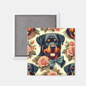 Retro Rottweiler Illustratie Magneet (Voorkant / Achterkant)