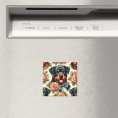 Retro Rottweiler Illustratie Magneet (Insitu (Vaatwasser))