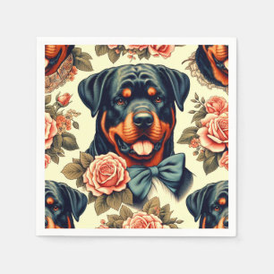 Retro Rottweiler Illustratie Servet