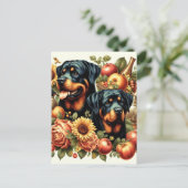 Retro Rottweiler Schilderen Briefkaart (Staand voorkant)