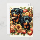 Retro Rottweiler Schilderen Briefkaart (Voorkant / Achterkant)