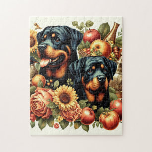 Retro Rottweiler Schilderen Legpuzzel