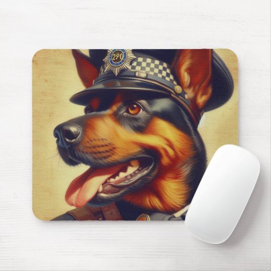 Retro Rottweiler Schilderen Muismat (Met muis)
