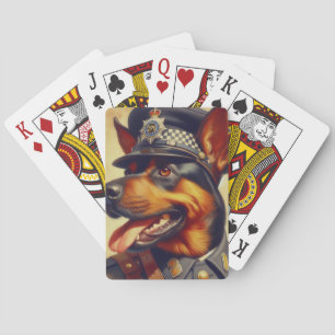 Retro Rottweiler Schilderen Pokerkaarten