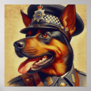Retro Rottweiler Schilderen Poster