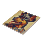 Retro Rottweiler Schilderen Tegeltje (Zijkant)
