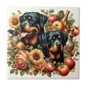 Retro Rottweiler Schilderen Tegeltje