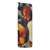 Retro Rottweiler Schilderen Thermosbeker (Geroteerd rechts)