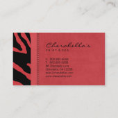 Rétro rouge de zèbre de carte de visite de spa de (Dos)