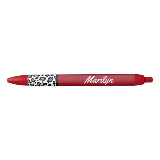 Retro Rouge Empreinte de léopard écriture stylos c (Devant)