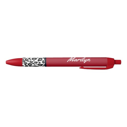 Retro Rouge Empreinte de léopard écriture stylos c (Bas)