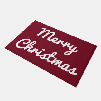 Retro Rouge Joyeux Noël Bienvenue Porte tapis
