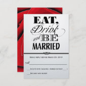 Retro Rouge-Noir-Blanc Manger Boire Marié RSVP (Devant / Derrière)