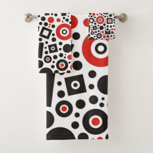 Retro Rouge & Noir Moderne Tech Art Déco