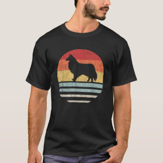 Retro Rough Collie Dog Mama Papa Schattigee Dog L T-shirt